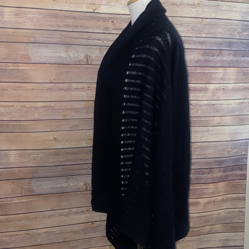All Saints Wool Blend Harley Ladder Stitch Open Handkerchief Hem Cardigan - Picture 4 of 8